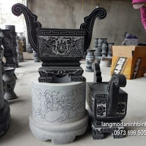 Lư hương đá đặt nhà chùa hoa văn tinh xảo thiết kế đơn giản giá tốt