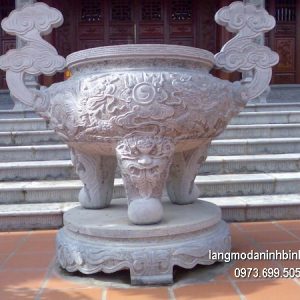 Lư hương đá đặt nhà chùa hoa văn tinh tế chất lượng tốt giá hợp lý