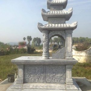 Mộ ba mái đá khối tự nhiên chạm khắc tinh xảo chất lượng cao giá rẻ