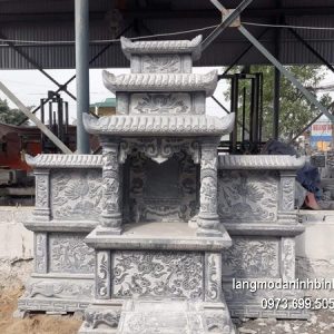 Mẫu mộ hai mái đá khối hoa văn đẹp chất lượng tốt giá tốt