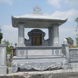 Mộ một mái đá xanh khối giá tốt thiết kế cao cấp