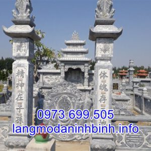Mẫu lăng mộ đá gia tộc đẹp thiết kế hiện đại bán tại Hưng Yên 01