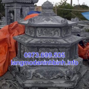 Mộ lục giác bằng đá nguyên khối đẹp được chế tác tại Ninh Vân Ninh Bình
