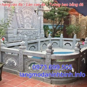 Hàng rào đá - Mẫu hàng rào đá chạm khắc hoa văn tinh xảo