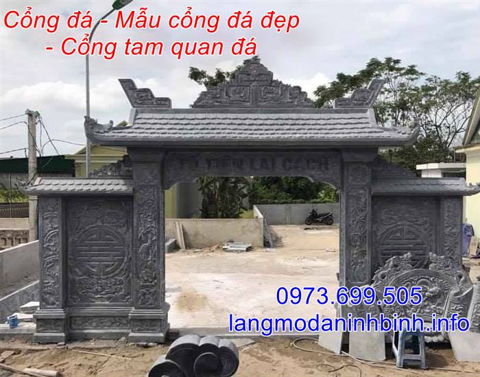 Mẫu cổng bằng đá đẹp - Mẫu cổng nhà thờ họ bằng đá đẹp nhất hiện nay