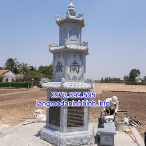 Mộ tháp đá - Xây mẫu mộ tháp để tro cốt hài cốt bằng đá đẹp