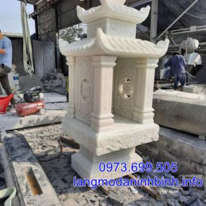 Mẫu bàn thờ thiên có mái bằng đá chuẩn phong thủy mang lại may mắn tài lộc