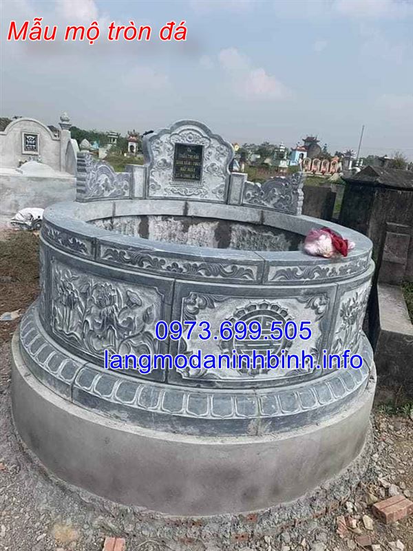 Hình ảnh mẫu mộ tròn bằng đá đẹp nhất hiện nay được chế tác tại Ninh Bình
