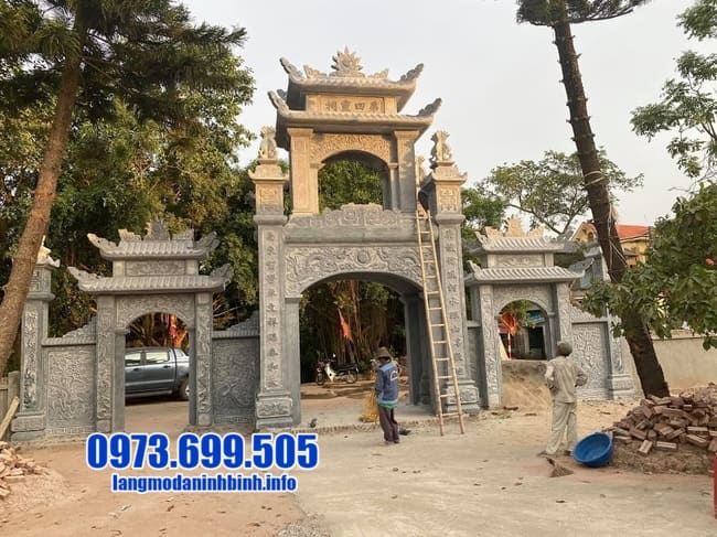 mẫu cổng tam quan bằng đá đẹp nhất tại Hưng Yên